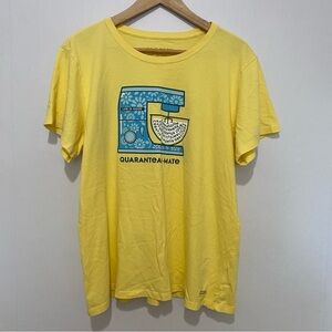 Life is Good Tee Shirt XL Yellow Cotton Printed Tee Casual Everyday Wear‎